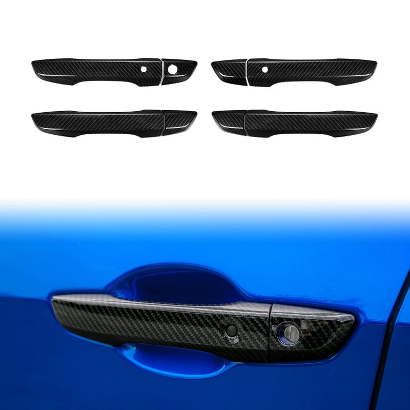 ثينيس غطاء مقبض باب من ألياف الكربون سيفيك من الجيل العاشر من ثينيس ديكور خارجي متوافق مع هوندا سيفيك 2017 2018 2019 2020 2021 مع أزرار دخول ذكية - Image 1